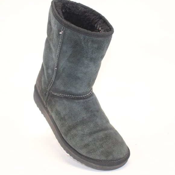 UGG Shoes - UGG Australia Classic Mid Calf Sheepskin Suede Boots Black Style F8006 #125